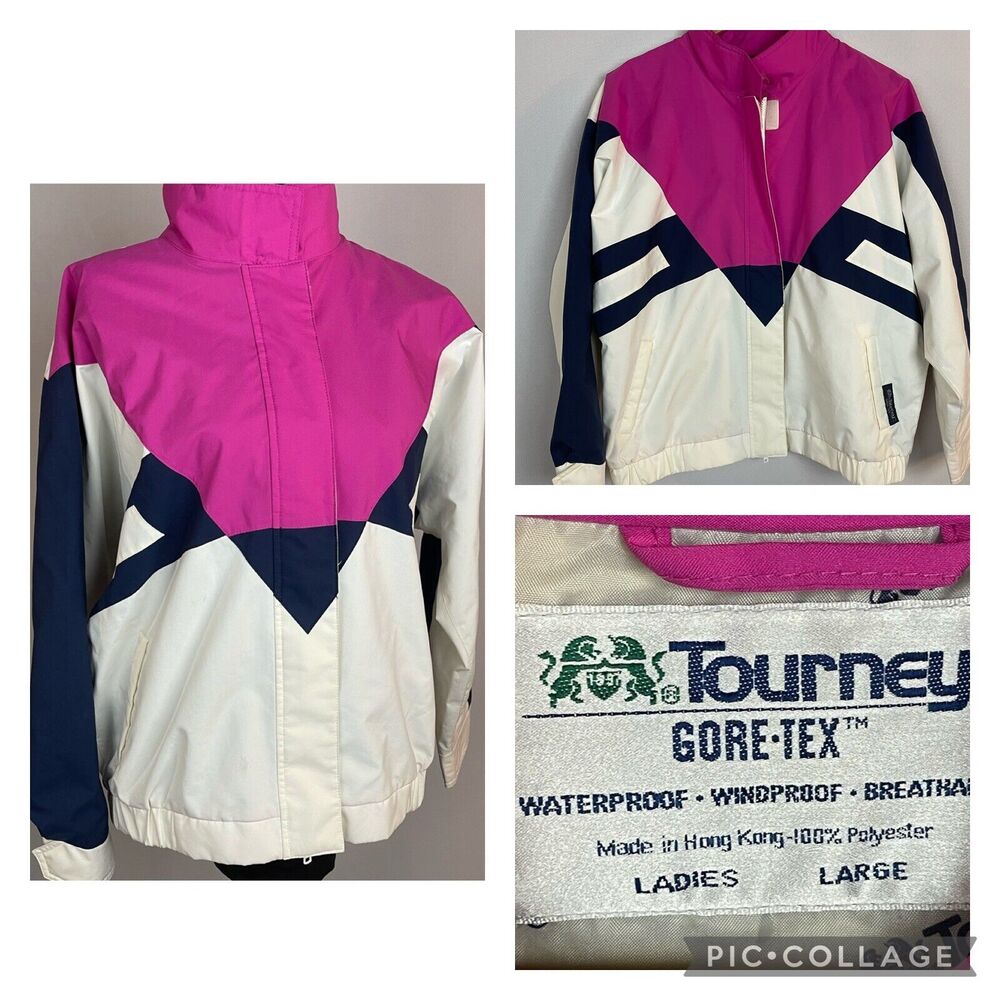 Vintage Color Block Tourney Gore-Tex Waterproof & Windproof Jacket Size L